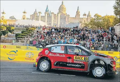  ?? ÀLEX GARCIA ?? Loeb, en su regreso al Catalunya, disputó la especial ante el Palau Nacional por primera vez