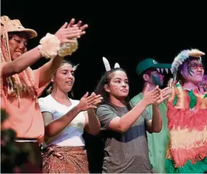  ??  ?? Singapore’s Republic Polytechni­c students in How Singapore Got Its Name ,a sensory-friendly production about the founding of Singapore. It is suitable for children with special needs. — The Straits Times/ANN