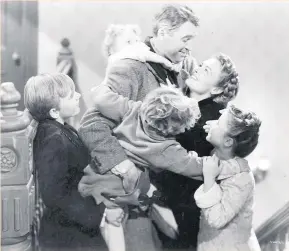  ??  ?? James Stewart (and his demanding family) in It’s a Wonderful Life