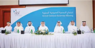  ??  ?? ↑ The Annual General Assembly Meeting of National Bank of Fujairah in progress.