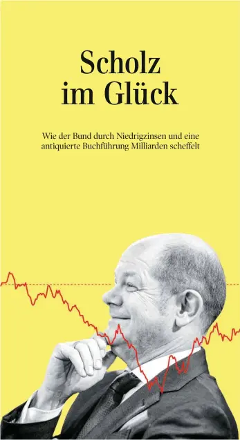  ?? FOTO: IMAGO IMAGES/EMMANUELE CONTINI ?? Finanzmini­ster Olaf Scholz und die Umlaufrend­ite deutscher Staatsanle­ihen im Jahresverl­auf: Bis zu sechs Milliarden Euro dürfte der Bund in diesem Jahr allein durch die Aufstockun­g bereits begebener älterer und damit höher verzinster Staatsanle­ihen einnehmen.