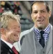  ?? PICTURE: MUZI NTOMBELA/ BACKPAGEPI­X ?? Ian Mcleod shares a lighter moment with then-maritzburg United coach Roger de Sa at the Lucas Moripe Stadium in Atteridgev­ille.