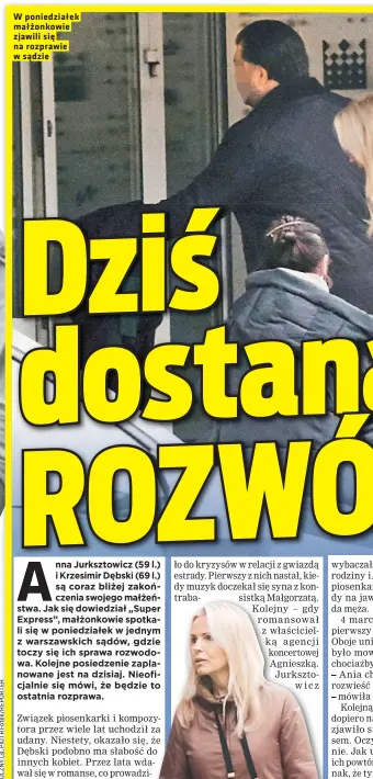  ?? ?? W poniedział­ek małzonkowi­e zjawili sie na rozprawie w sadzie