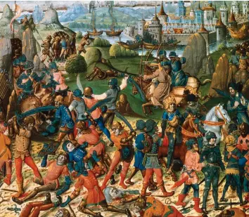  ?? ?? Friends and enemies A 15th-century depiction of the Seventh Crusade. Despite the bloodshed and the enmity of these conflicts, Muslims and Christians continued to trade goods and knowledge