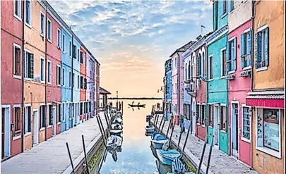  ?? ?? Pastel paradise Bill Ryder’s image entitled ‘Burano Sunset’