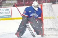  ?? JASON SIMMONDS • THE GUARDIAN ?? Summerside D. Alex MacDonald Ford Western Capitals goaltender Nathan Torchia follows the play during a recent Maritime Junior Hockey League game at Eastlink Arena.