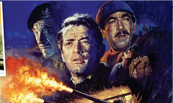  ?? ?? Winning formula: The Guns of Navarone, left, starring David Niven and Gregory Peck, was an action-packed blockbuste­r