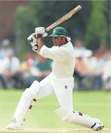  ?? Picture: Getty Images ?? Swashbuckl­ing former Pakistan opener Aamer Sohail lashes the ball through the offside.