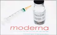  ?? Joel Saget / AFP via Getty Images ?? The Moderna COVID-19 vaccine.