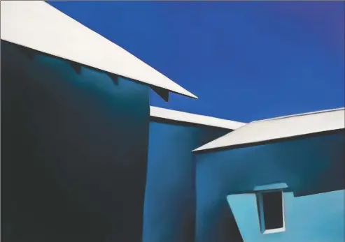  ?? COURTESY PHOTO ?? Margaret Nes' 'Ojo Blue Walls, White Roofs,' 2019, 19.5 by 28 inches, pastel. Ventana Fine Art in Santa Fe made an online donation of $10,465 in Nes' name to the Navajo Nation COVID-19 Relief Fund.