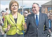  ??  ?? Nicola Sturgeon and Alex Salmond on the campaign trail in Inverurie in 2015