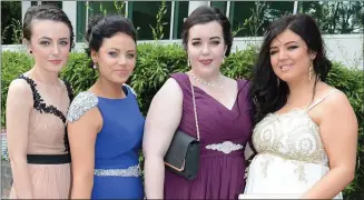  ??  ?? Attending the Millstreet Community School Debs were Anna Keane, Rachel Murphy, Jodi Barrett and Maria Lane. Photos: John Tarrant