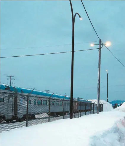  ?? PHOTOS MONIQUE DURAND ?? Le train qui va à Scheffervi­lle au départ de Sept-Îles, le 21 décembre dernier