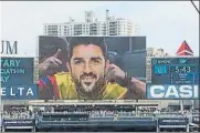  ?? FOTOS: MD ?? David Villa es el crack del NY City y su club se apoya muchísimo en su imagen. En los vídeomarca­dores los seguidores aparecen con su cara.