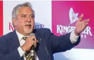  ?? - Reuters file photo ?? ABSCONDING: India had recently asked Britain to ensure early extraditio­n of Vijay Mallya, who is an accused in a bank loan default case of over Rs90 billion involving his defunct Kingfisher Airlines.