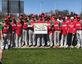  ?? COURTESY PHOTO ?? Mt. Pleasant Sacred Heart baseball coach Earl Hartman won his 800th game Saturday thanks to a 12-0victory over Coleman. Only nine other coaches in state history have also reached the milestone.