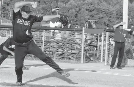  ?? FILE PHOTOS ?? Justin Schofield, one of the top pitchers in Canada, will toe the rubber for the Brookfield Elks next summer in the Shooters Bar and Grill Fastpitch League.