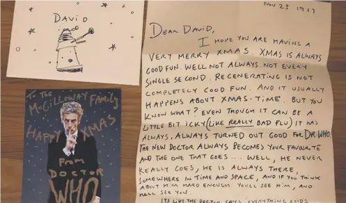  ?? PICTURE: BRIAN MCGILLOWAY ?? 0 Outgoing Doctor Who Peter Capaldi made a young fan’s Christmas with a personal message