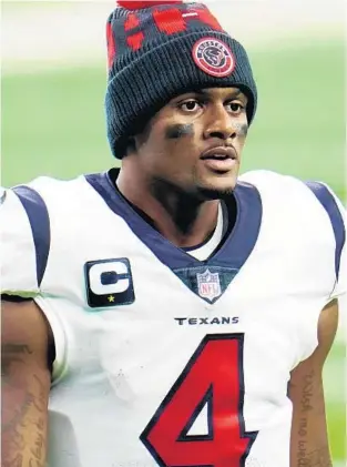  ?? PAUL SANCYA/AP ?? Texans quarterbac­k Deshaun Watson walks off the field on Nov. 26 in Detroit.