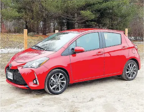  ?? PHOTOS: BRIAN HARPER/DRIVING ?? The solid, safe and reliable 2018 Toyota Yaris SE operates well in cities.