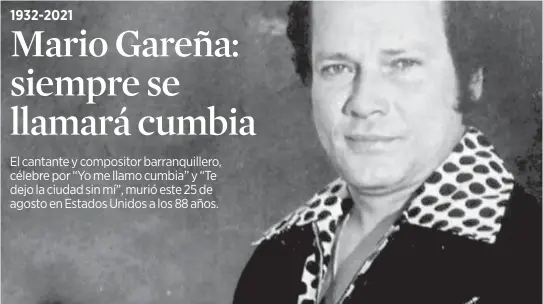  ?? / Archivo Particular ?? Mario Gareña se destacó por la interpreta­ción versátil y siempre se le aplaudió su condición de “showman”.