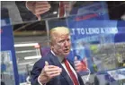  ?? BRENDAN SMIALOWSKI/AFP VIA GETTY IMAGES ?? President Donald Trump speaks during a tour at the Ford Rawsonvill­e Plant in Ypsilanti, Mich., on Thursday.