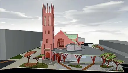  ??  ?? The proposed new frontage of All Saints Church will allow views into the church from the street.