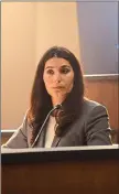  ?? ?? Detective Sam Chedid (Louisa Mignone) takes the stand