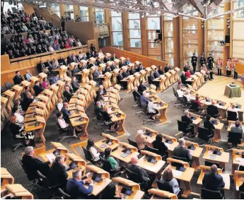  ??  ?? Row MSPs are debating the non-domestic rates bill in parliament in Holyrood