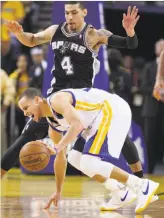  ?? Edward A. Ornelas / San Antonio Express-News 2013 ?? Stephen Curry seeks room against the Spurs’ Danny Green in a Game 3 home loss in 2013.