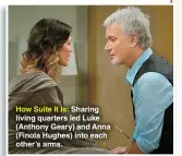  ?? ?? How Suite It Is: Sharing living quarters led Luke (Anthony Geary) and Anna (Finola Hughes) into each other’s arms.