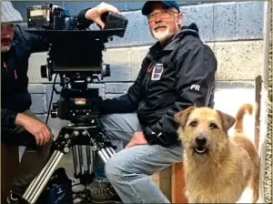  ?? ?? lights, camera, action: Super stunt dog Barley, on location with crew, extras and actors while filming the Irish-language film Róise & Frank in Waterford