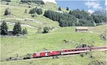  ?? STORY AND PHOTOS: KARNJANA KARNJANATA­WE ?? ABOVE During summer, a train service has an open-air passenger car for tourists to enjoy the ambience and fresh air of Swiss valleys and mountains.