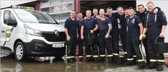  ??  ?? Firemen at Drogheda Fire Station who held a car wash to raise funds for Hannah Donnelly.