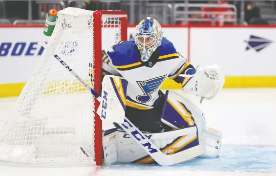  ?? PATRICK SMITH/GETTY IMAGES FILES ?? Jordan Binnington could start for Team Canada at the 2022 Winter Olympics if he proves he’s more than just a flash in the pan, Michael Traikos writes.