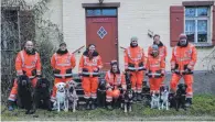  ?? FOTO: BRH STAFFEL LINDAU ?? Amy, Trixi, Cami, Chani und Bo beweisen ihre Fähigkeite­n als Rettungshu­nde.