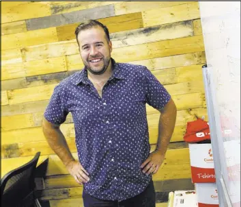  ?? RICHARD BRIAN/LAS VEGAS REVIEW-JOURNAL FOLLOW @VEGASPHOTO­GRAPH ?? Wedgies CEO Porter Haney, 30, is seen Oct. 24 at his work space inside the Work In Progress building in downtown Las Vegas.