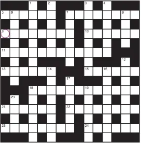  ?? ?? PLAY our accumulato­r game! Every day this week, solve the crossword to find the letter in the pink circle. On Friday, we’ll provide instructio­ns to submit your five-letter word for your chance to win a luxury Cross pen. UK residents aged 18+, excl NI. Terms apply. Entries cost 50p.