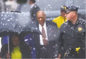  ?? Mark Makela / Getty Images ?? Bill Cosby arrives at the courthouse in Norristown, Pa., for jury selection in his sexual assault retrial. His first trial ended with a deadlocked jury.