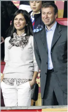  ??  ?? HOME FIXTURE Dasha with Chelsea owner Roman in 2008