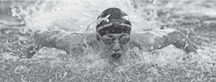  ?? SCOTT ASH / NOW NEWS GROUP ?? Brookfield Central/East senior Stuart Seymour holds the top 100 backstroke and 100 butterfly seed times heading into the Greenfield Sectional this weekend.