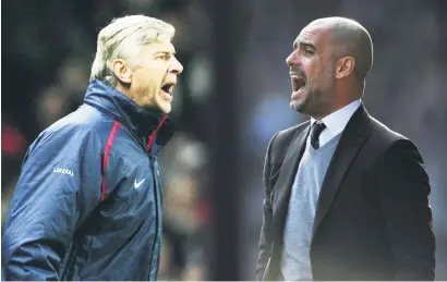  ?? Pictures: Getty Images ?? UNDER PRESSURE. Managers Arsene Wenger of Arsenal and Manchester City’s Pep Guardiola will be looking to get their seasons back on track when they meet in the English Premier League tomorrow.
