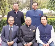  ??  ?? (L-R) Sujit Kanoria (trustee), Sunil Kanoria (trustee); (seated) Hemant Kanoria (trustee), H P Kanoria (chairman), Sanjeev Kanoria (trustee)