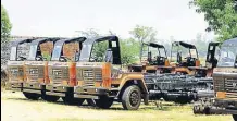  ??  ?? India’s top three truck makers, Tata Motors, Ashok Leyland and Volvo Eicher Commercial Vehicles, are hoping that the increased spending on infrastruc­ture by the government will translate into rising demand for their products