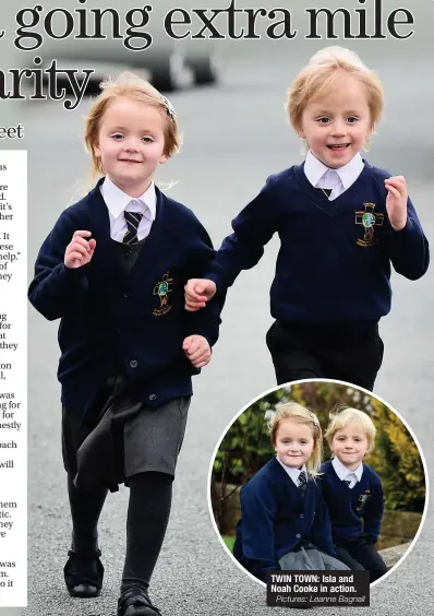  ?? Pictures: Leanne Bagnall ?? TWIN TOWN: Isla and Noah Cooke in action.