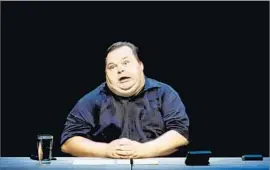  ?? Gary Coronado Los Angeles Times ?? MIKE DAISEY ponders aloud about presidenti­al candidate Donald Trump.