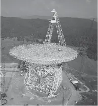  ?? JOHN B. CARNETT / BONNIER CORP. VIA GETTY IMAGES ?? The fully steerable radio telescope at the National Radio Astronomy Observator­y in Green Bank, W.V.