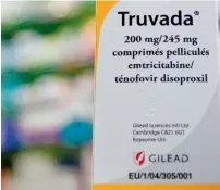  ?? AFP ?? A box of antiretrov­iral drug Truvada displayed at a phramacy in Paris. —