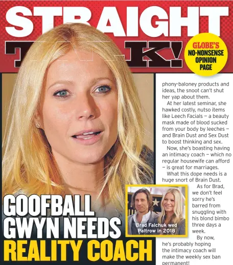  ??  ?? Brad Falchuk wed Paltrow in 2018