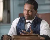  ??  ?? Abolitioni­st William Still (Leslie Odom Jr.) helps Harriet Tubman after her escape from slavery.